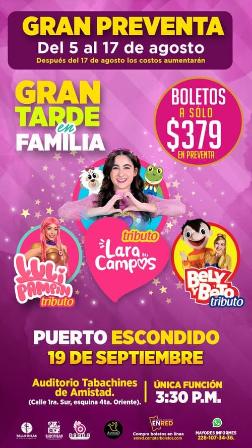 LARA CAMPOS, LULÍ PAMPIN, BELY Y BETO Tributo. Pto Escondido