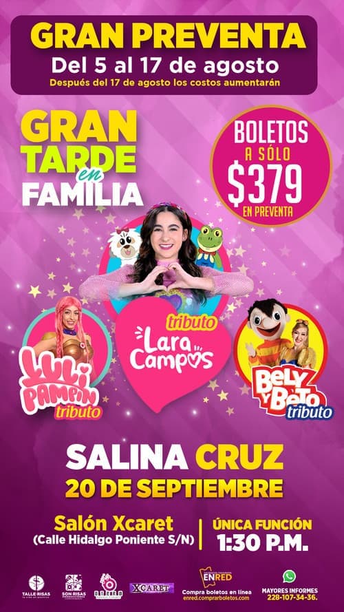 LARA CAMPOS, LULÍ PAMPIN, BELY Y BETO Tributo. Salina Cruz