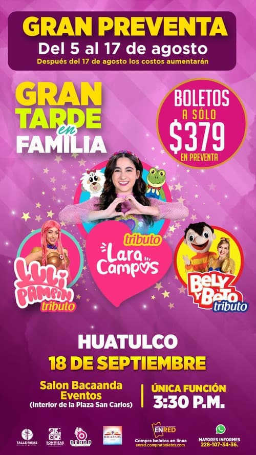 LARA CAMPOS, LULÍ PAMPIN, BELY Y BETO Tributo. Huatulco